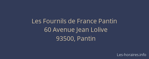 Les Fournils de France Pantin