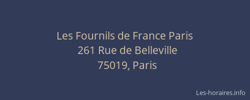 Les Fournils de France Paris