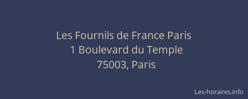 Les Fournils de France Paris