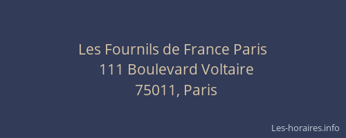 Les Fournils de France Paris