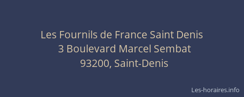 Les Fournils de France Saint Denis