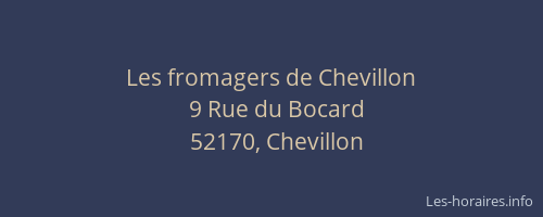 Les fromagers de Chevillon