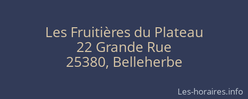 Les Fruitières du Plateau