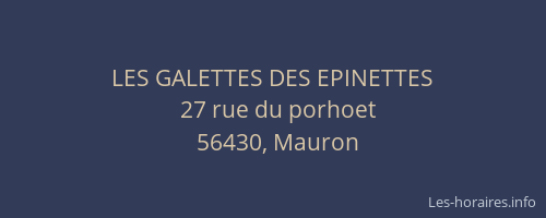 LES GALETTES DES EPINETTES