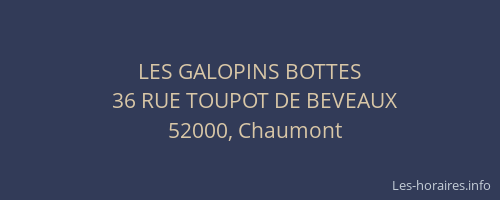 LES GALOPINS BOTTES