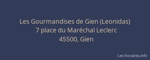 Les Gourmandises de Gien (Leonidas)