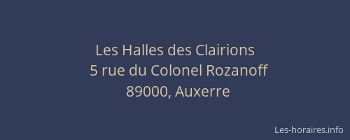 Les Halles des Clairions