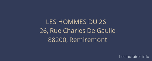 LES HOMMES DU 26