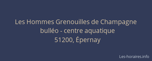 Les Hommes Grenouilles de Champagne