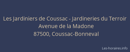 Les Jardiniers de Coussac - Jardineries du Terroir
