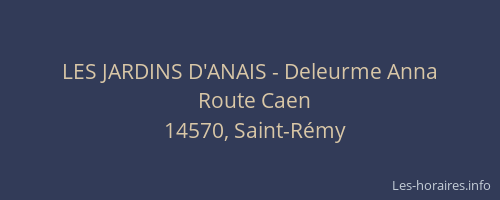 LES JARDINS D'ANAIS - Deleurme Anna