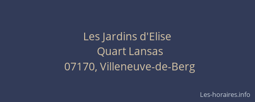 Les Jardins d'Elise