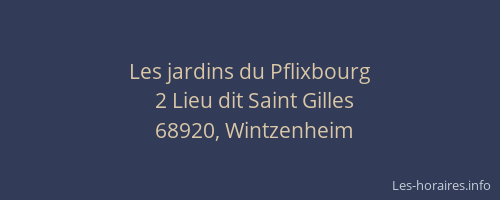 Les jardins du Pflixbourg