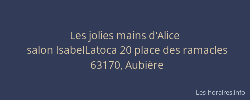 Les jolies mains d'Alice