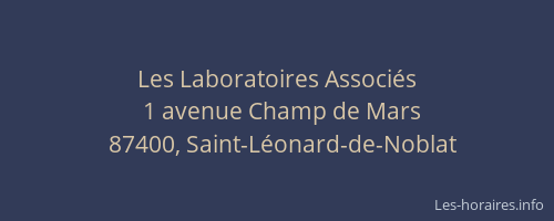 Les Laboratoires Associ&eacute;s