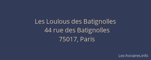 Les Loulous des Batignolles