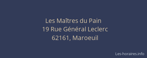 Les Ma&icirc;tres du Pain
