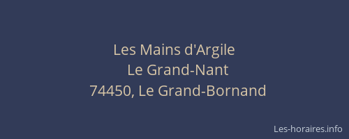 Les Mains d'Argile