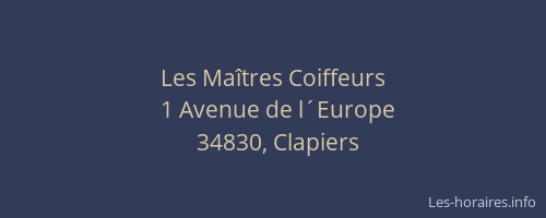 Les Maîtres Coiffeurs