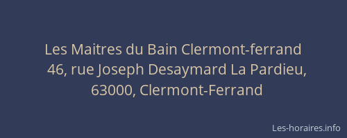 Les Maitres du Bain Clermont-ferrand