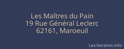 Les Maîtres du Pain