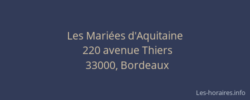 Les Mariées d'Aquitaine