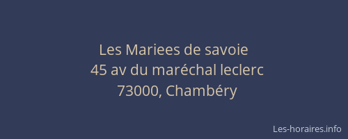 Les Mariees de savoie