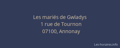 Les mariés de Gwladys