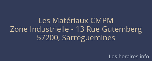 Les Matériaux CMPM