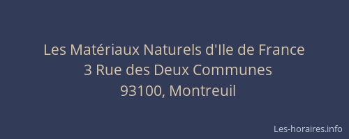 Les Matériaux Naturels d'Ile de France