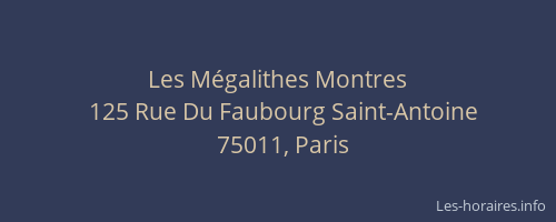 Les Mégalithes Montres