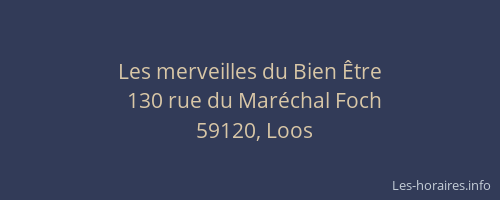 Les merveilles du Bien Être