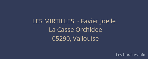 LES MIRTILLES  - Favier Joëlle