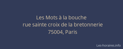 Les Mots à la bouche