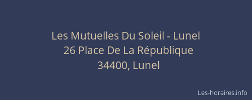 Les Mutuelles Du Soleil - Lunel