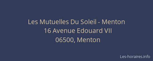 Les Mutuelles Du Soleil - Menton