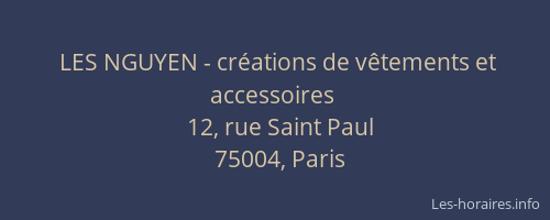 LES NGUYEN - créations de vêtements et accessoires