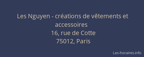 Les Nguyen - créations de vêtements et accessoires