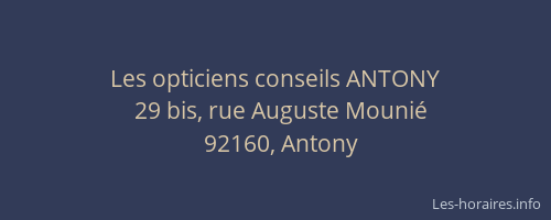 Les opticiens conseils ANTONY