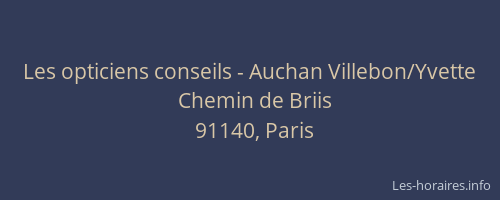 Les opticiens conseils - Auchan Villebon/Yvette
