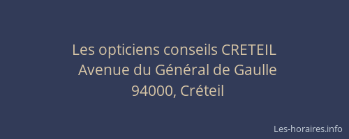 Les opticiens conseils CRETEIL