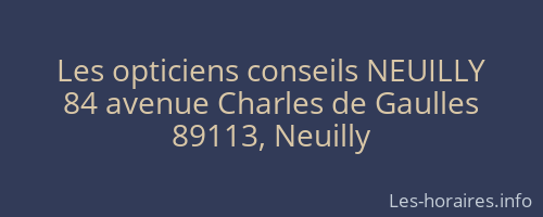 Les opticiens conseils NEUILLY