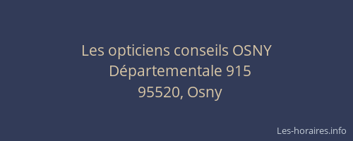 Les opticiens conseils OSNY