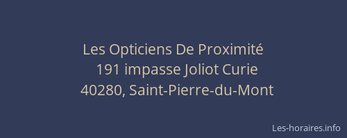 Les Opticiens De Proximit&eacute;