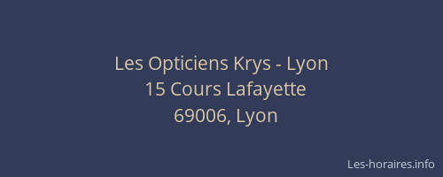 Les Opticiens Krys - Lyon
