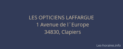 LES OPTICIENS LAFFARGUE