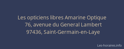 Les opticiens libres Amarine Optique