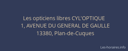 Les opticiens libres CYL'OPTIQUE
