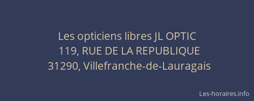 Les opticiens libres JL OPTIC