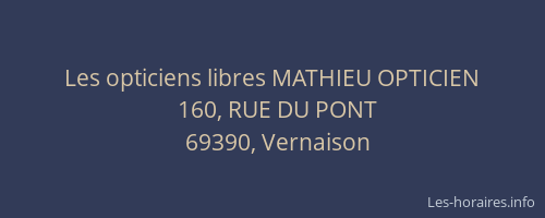 Les opticiens libres MATHIEU OPTICIEN